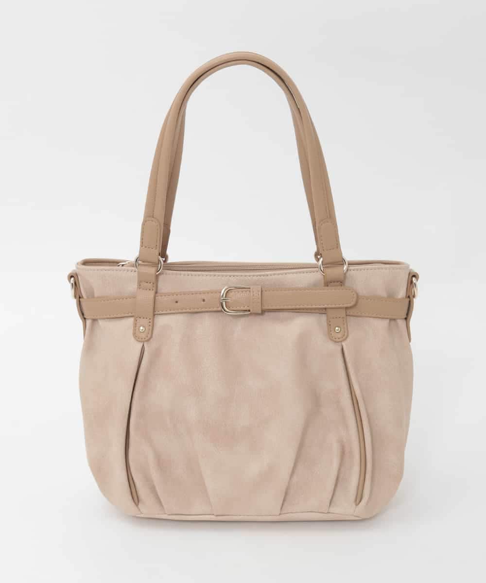 BPCAG80170 MK MICHEL KLEIN BAG(MK ミッシェルクラン バッグ) [2WAY]フロントベルトタックデザイントートバッグ ベージュ