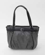 BPCAG80170 MK MICHEL KLEIN BAG(MK ミッシェルクラン バッグ) [2WAY]フロントベルトタックデザイントートバッグ ブラック