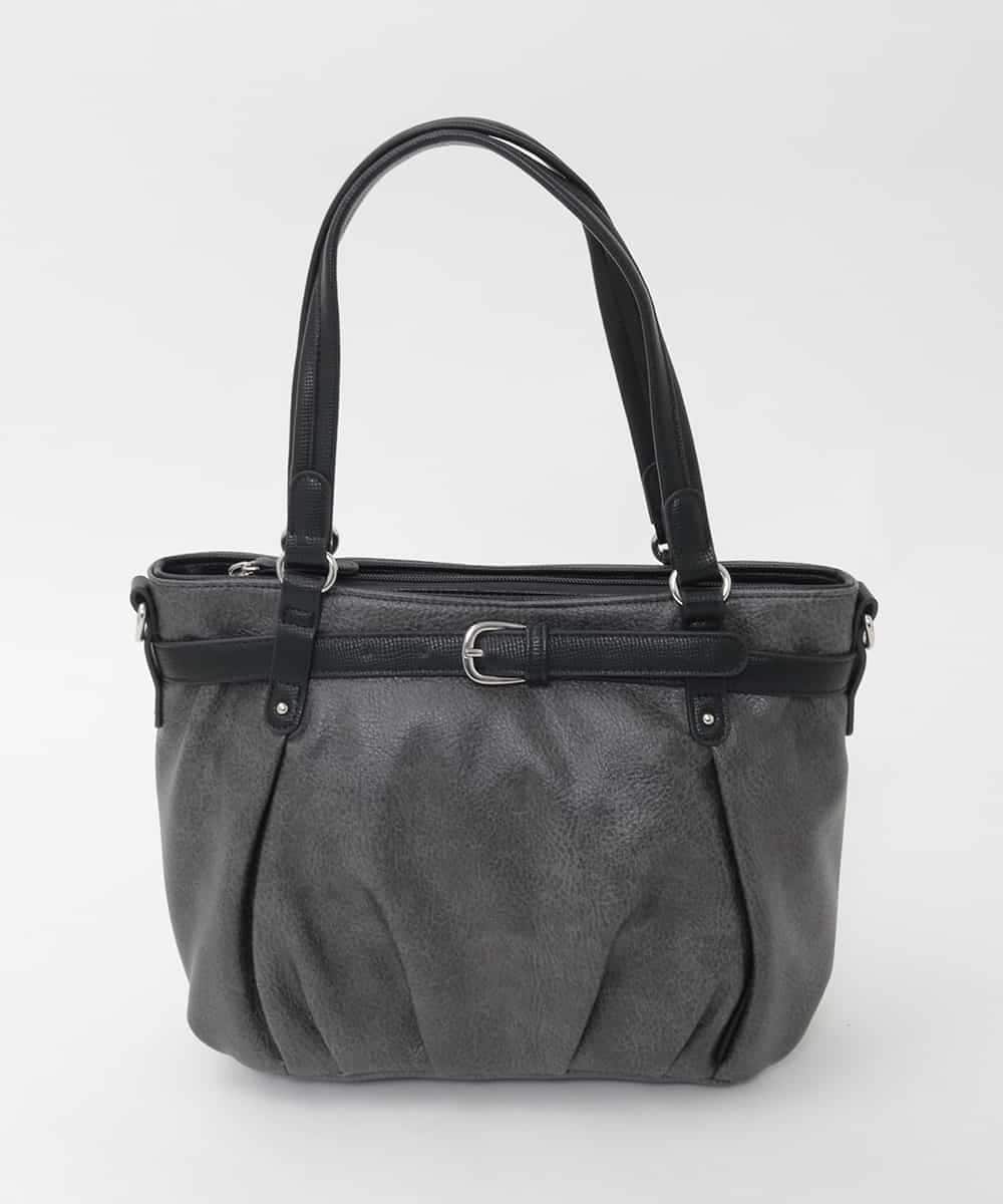 BPCAG80170 MK MICHEL KLEIN BAG(MK ミッシェルクラン バッグ) [2WAY]フロントベルトタックデザイントートバッグ ブラック