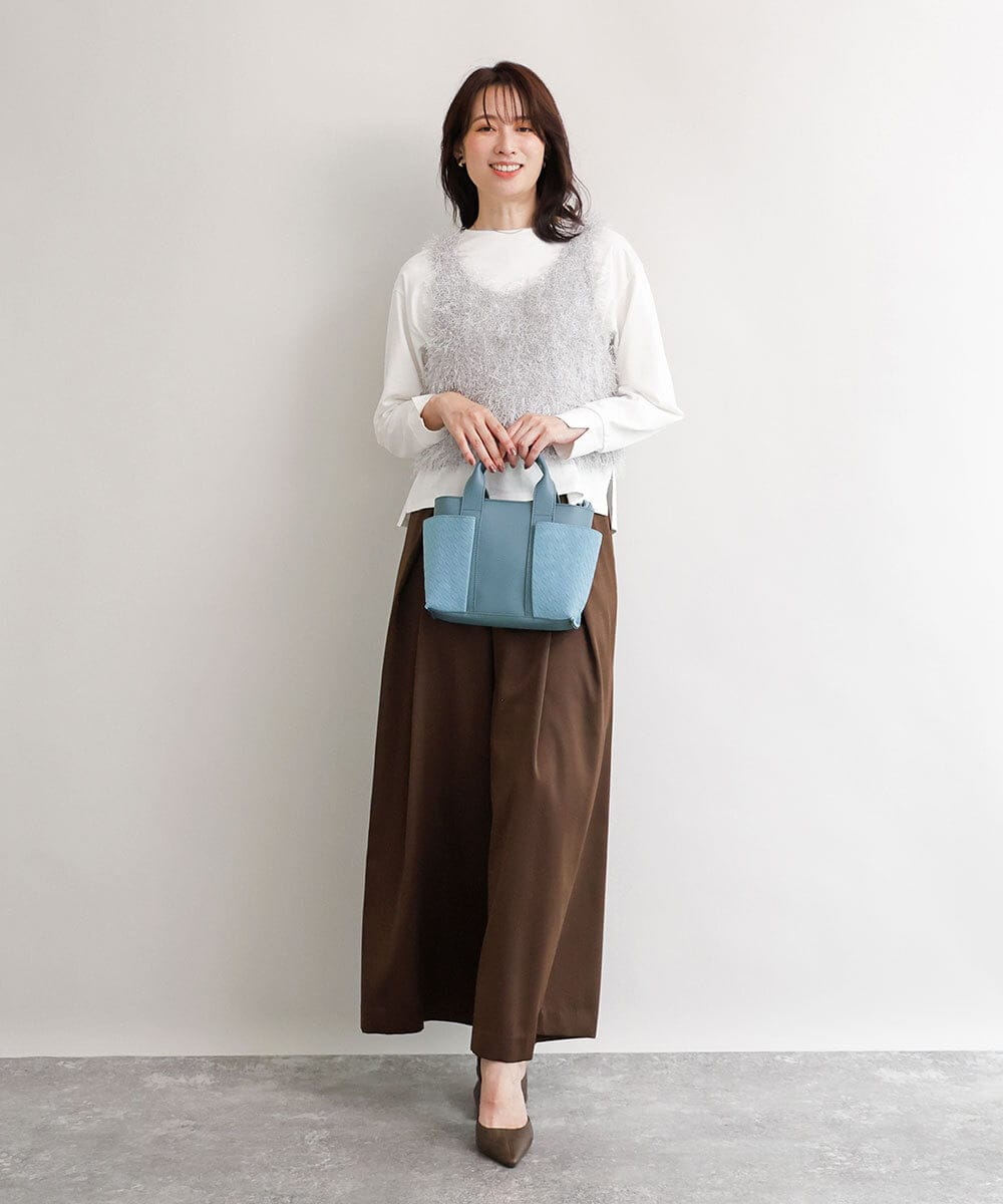 BPCAG81160 MK MICHEL KLEIN BAG(MK ミッシェルクラン バッグ) [2WAY]イントレチャートデザインミニトート アイボリー