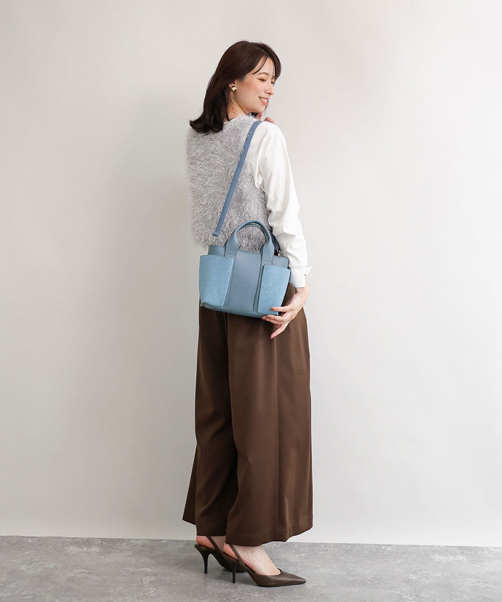 BPCAG81160 MK MICHEL KLEIN BAG(MK ミッシェルクラン バッグ) [2WAY]イントレチャートデザインミニトート アイボリー