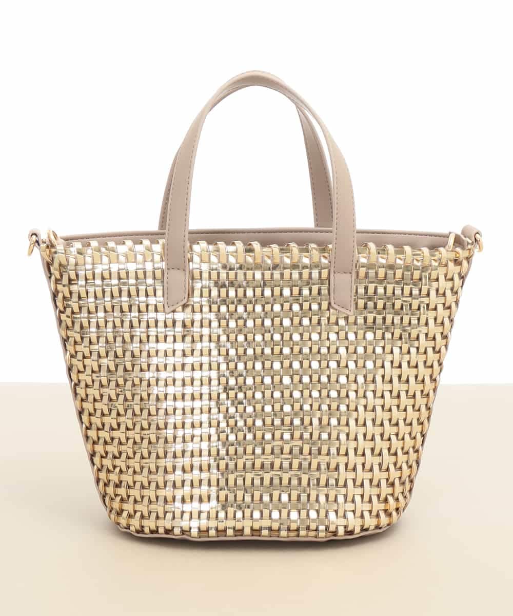 BPCAM19140 MK MICHEL KLEIN BAG(MK ミッシェルクラン バッグ) 【2WAY】メッシュデザインバッグ ゴールド