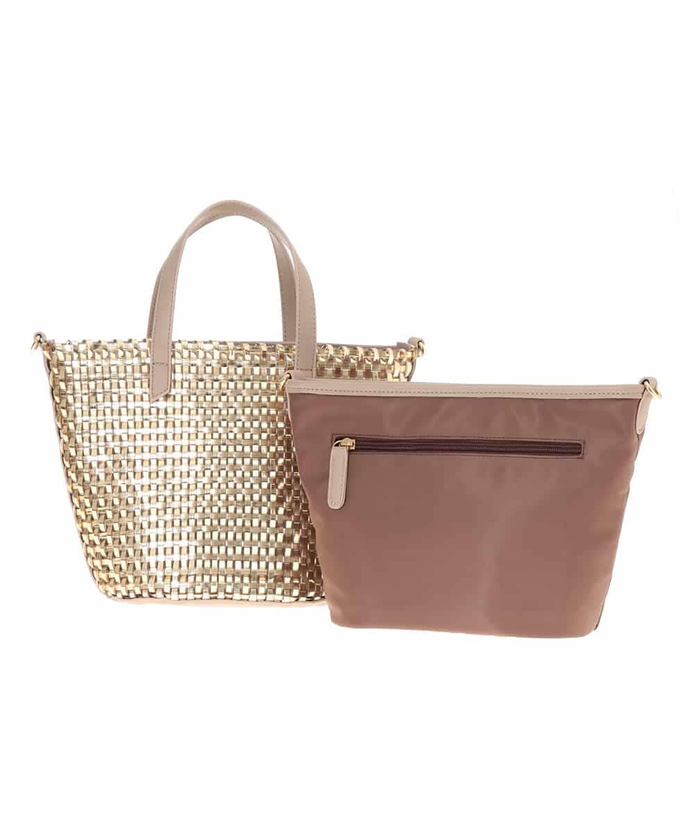 BPCAM19140 MK MICHEL KLEIN BAG(MK ミッシェルクラン バッグ) 【2WAY】メッシュデザインバッグ ゴールド