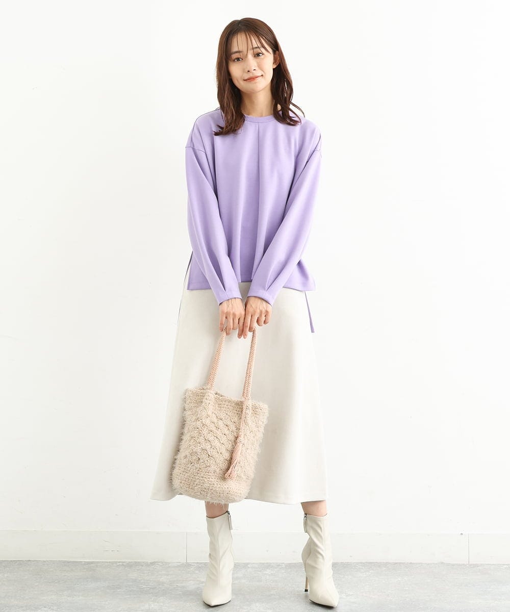 BPCAS01130 MK MICHEL KLEIN BAG(MK ミッシェルクラン バッグ) タッセル付きニットバッグ ベージュ
