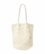 BPCAS01130 MK MICHEL KLEIN BAG(MK ミッシェルクラン バッグ) タッセル付きニットバッグ アイボリー