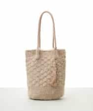 BPCAS01130 MK MICHEL KLEIN BAG(MK ミッシェルクラン バッグ) タッセル付きニットバッグ ベージュ