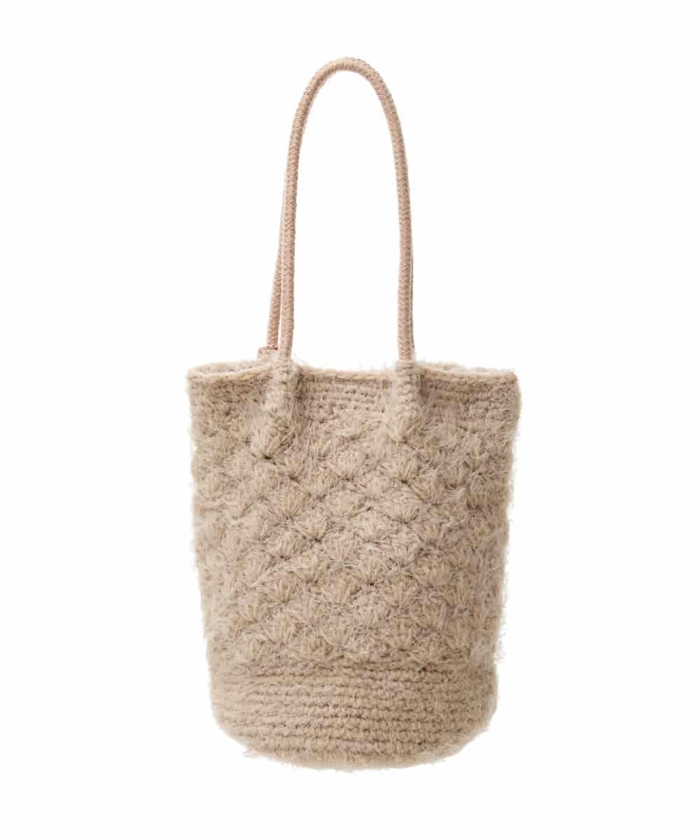 BPCAS01130 MK MICHEL KLEIN BAG(MK ミッシェルクラン バッグ) タッセル付きニットバッグ ベージュ