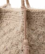 BPCAS01130 MK MICHEL KLEIN BAG(MK ミッシェルクラン バッグ) タッセル付きニットバッグ ベージュ