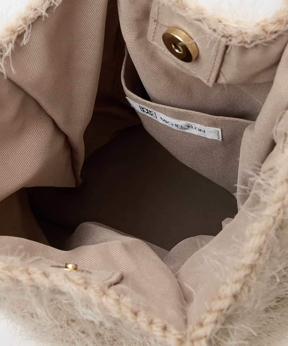 BPCAS01130 MK MICHEL KLEIN BAG(MK ミッシェルクラン バッグ) タッセル付きニットバッグ ベージュ