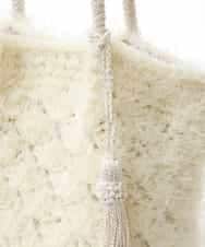BPCAS01130 MK MICHEL KLEIN BAG(MK ミッシェルクラン バッグ) タッセル付きニットバッグ ベージュ