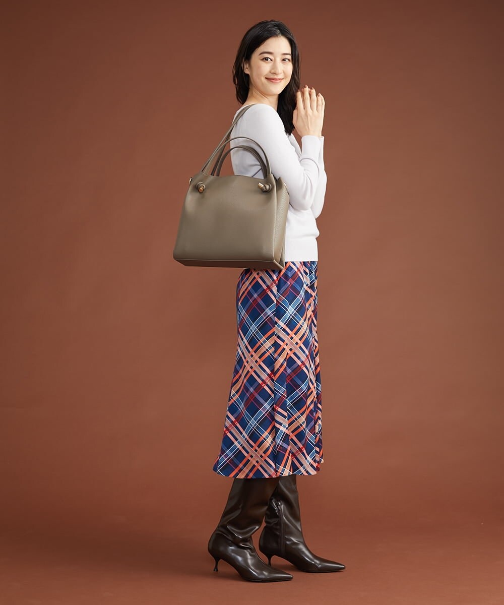 BPCAS02140 MK MICHEL KLEIN BAG(MK ミッシェルクラン バッグ) 【3WAY】ダブルハンドルトートバッグ モカベージュ