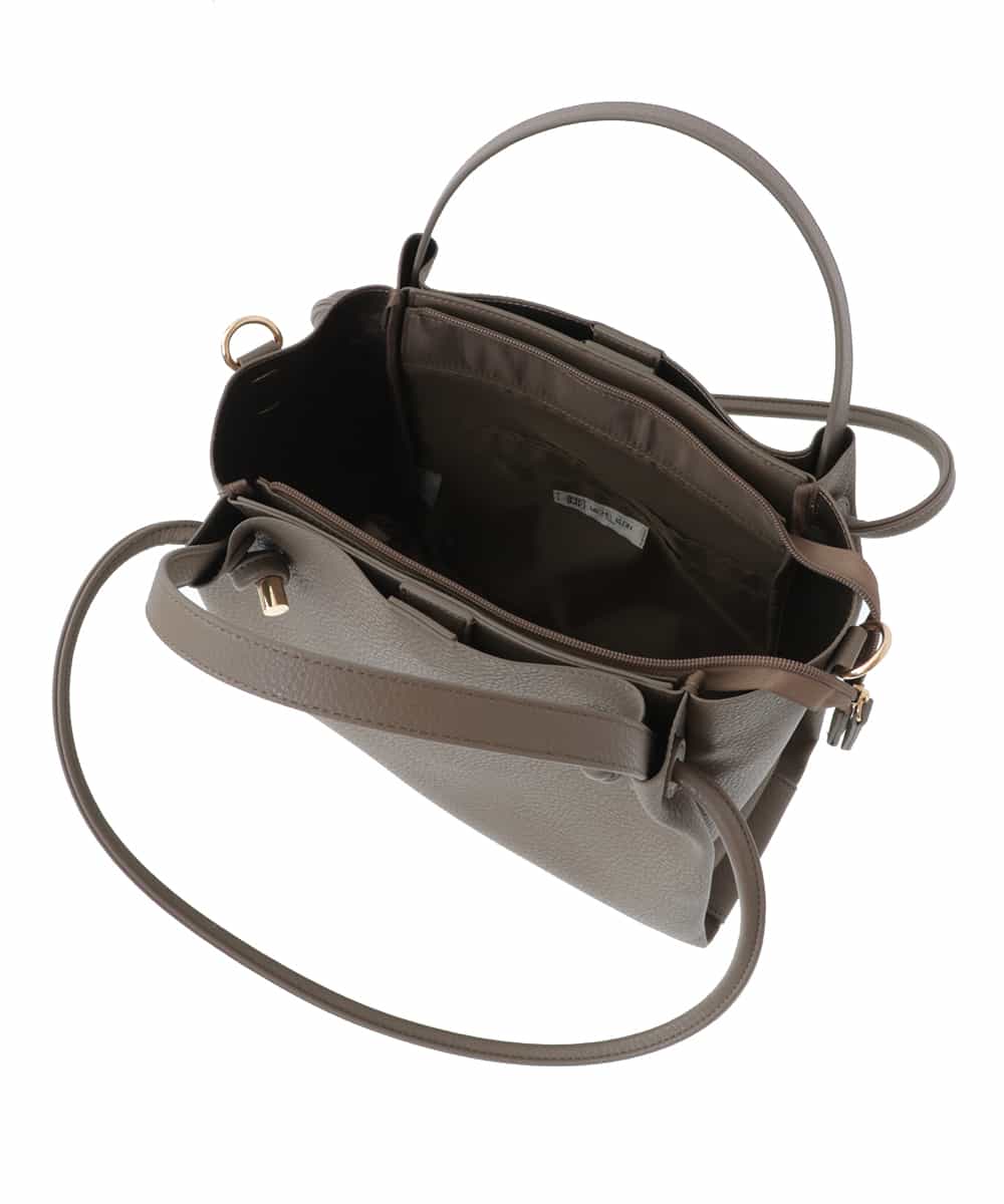 BPCAS02140 MK MICHEL KLEIN BAG(MK ミッシェルクラン バッグ) 【3WAY】ダブルハンドルトートバッグ モカベージュ