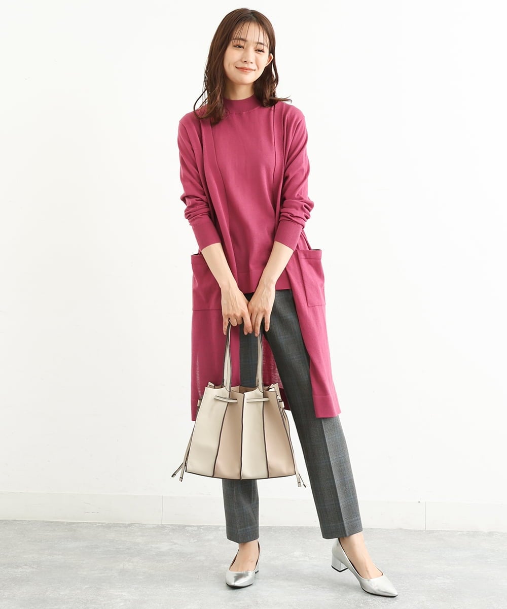 BPCAS03140 MK MICHEL KLEIN BAG(MK ミッシェルクラン バッグ) [2WAY]フェイクレザー切り替えデザインバッグ ベージュ