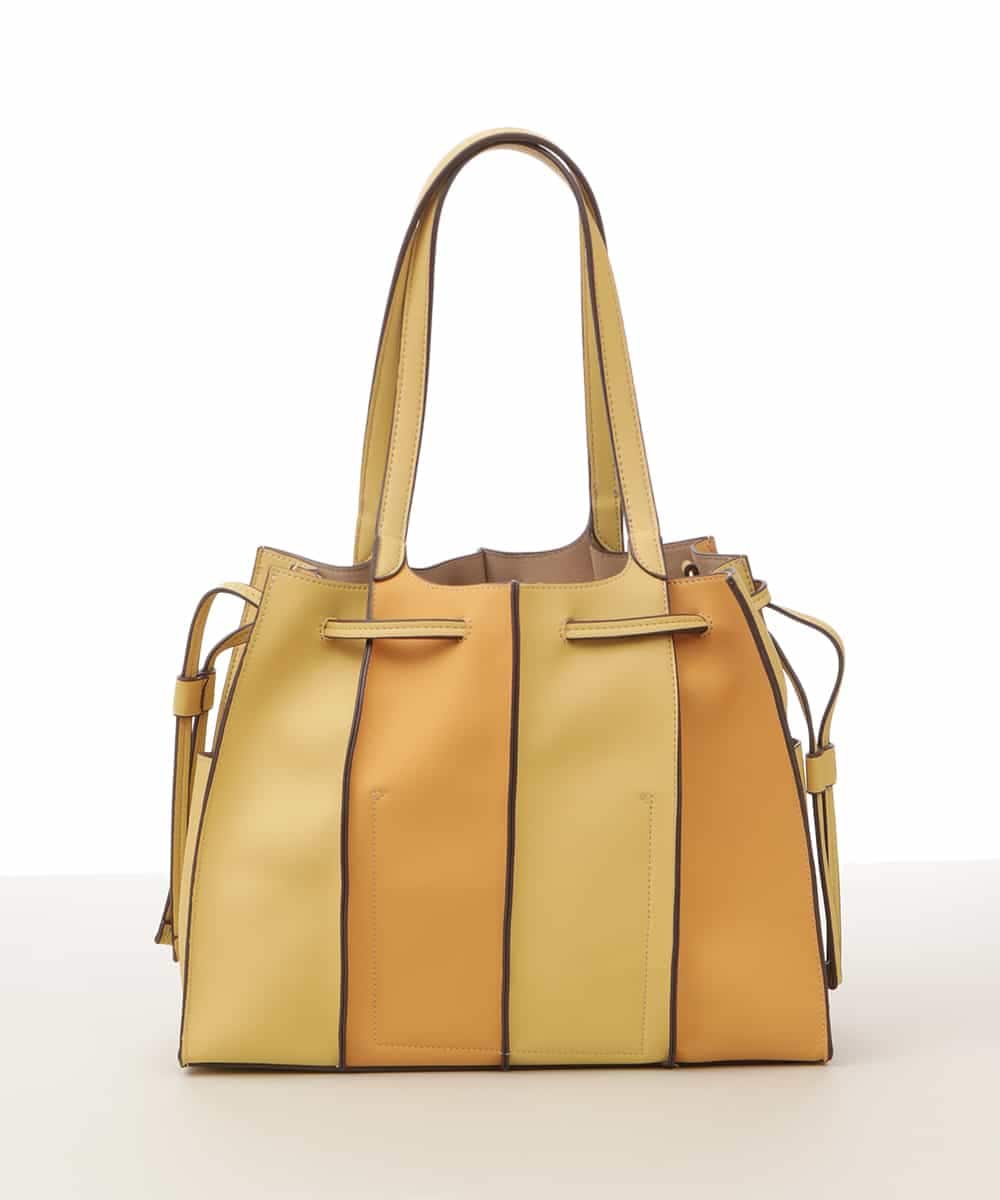 BPCAS03140 MK MICHEL KLEIN BAG(MK ミッシェルクラン バッグ) [2WAY]フェイクレザー切り替えデザインバッグ イエロー