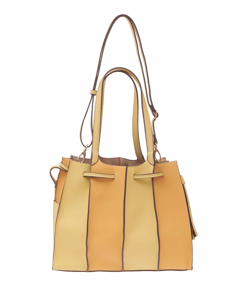 BPCAS03140 MK MICHEL KLEIN BAG(MK ミッシェルクラン バッグ) [2WAY]フェイクレザー切り替えデザインバッグ イエロー