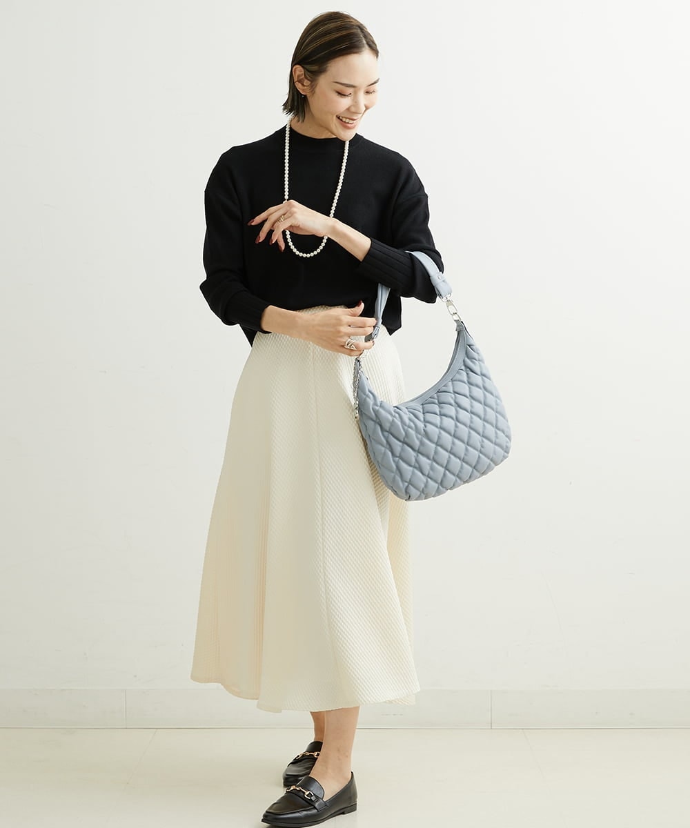 BPCAS05130 MK MICHEL KLEIN BAG(MK ミッシェルクラン バッグ) [チャーム付]キルティングデザインバッグ ライトブルー