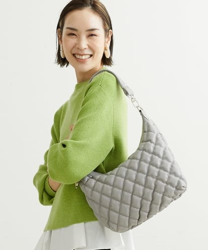 BPCAS05130 MK MICHEL KLEIN BAG [チャーム付]キルティングデザインバッグ