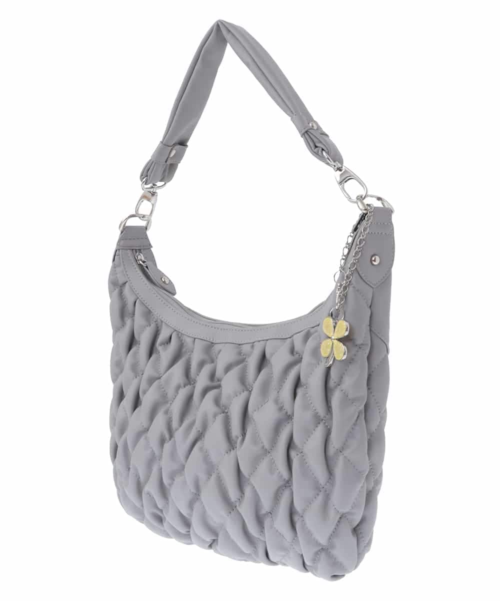 BPCAS05130 MK MICHEL KLEIN BAG(MK ミッシェルクラン バッグ) [チャーム付]キルティングデザインバッグ グレー