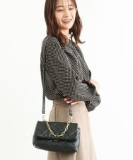 BPCAS09120 MK MICHEL KLEIN BAG(MK ミッシェルクラン バッグ) キルティングチェーンバッグ ブラック