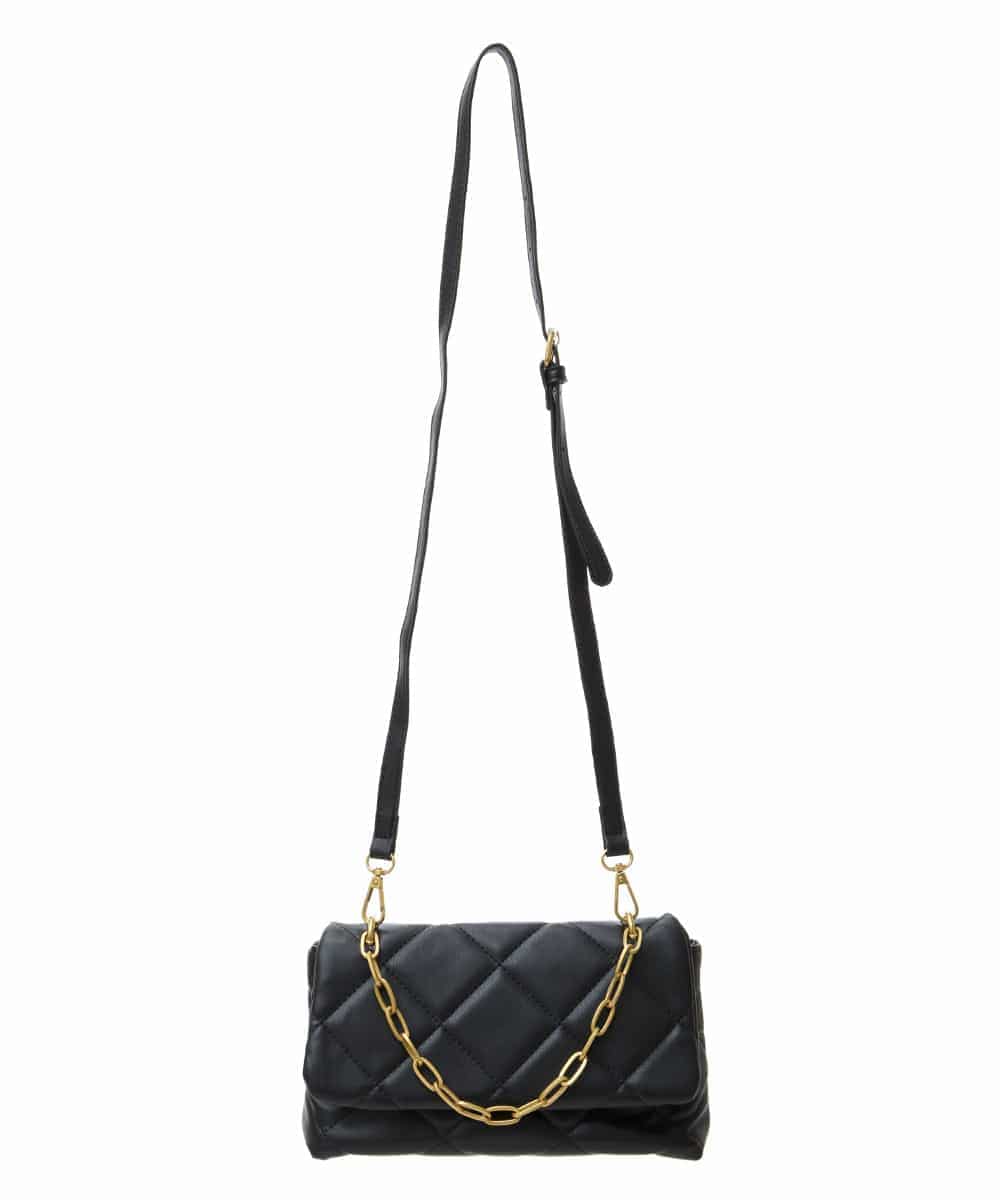 BPCAS09120 MK MICHEL KLEIN BAG(MK ミッシェルクラン バッグ) キルティングチェーンバッグ ブラック