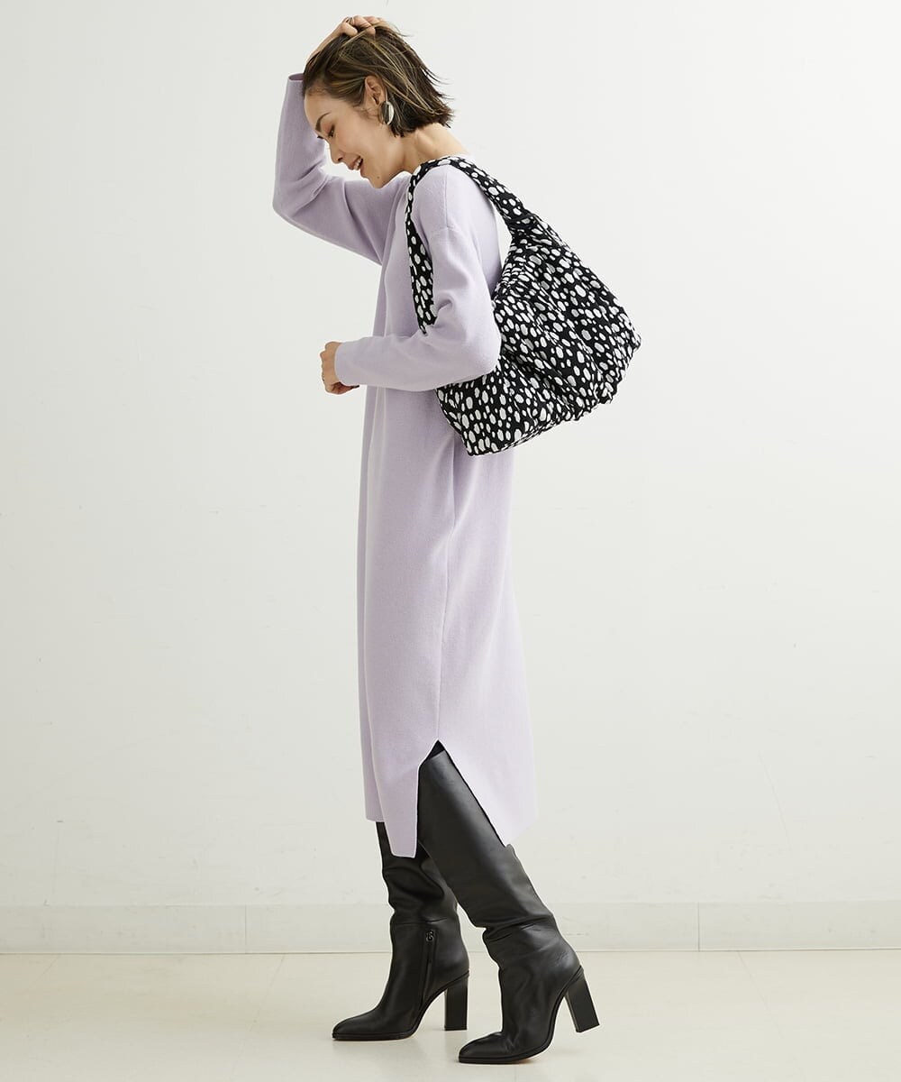 BPCAS12110 MK MICHEL KLEIN BAG(MK ミッシェルクラン バッグ) ボリュームギャザーハンドバッグ グレー