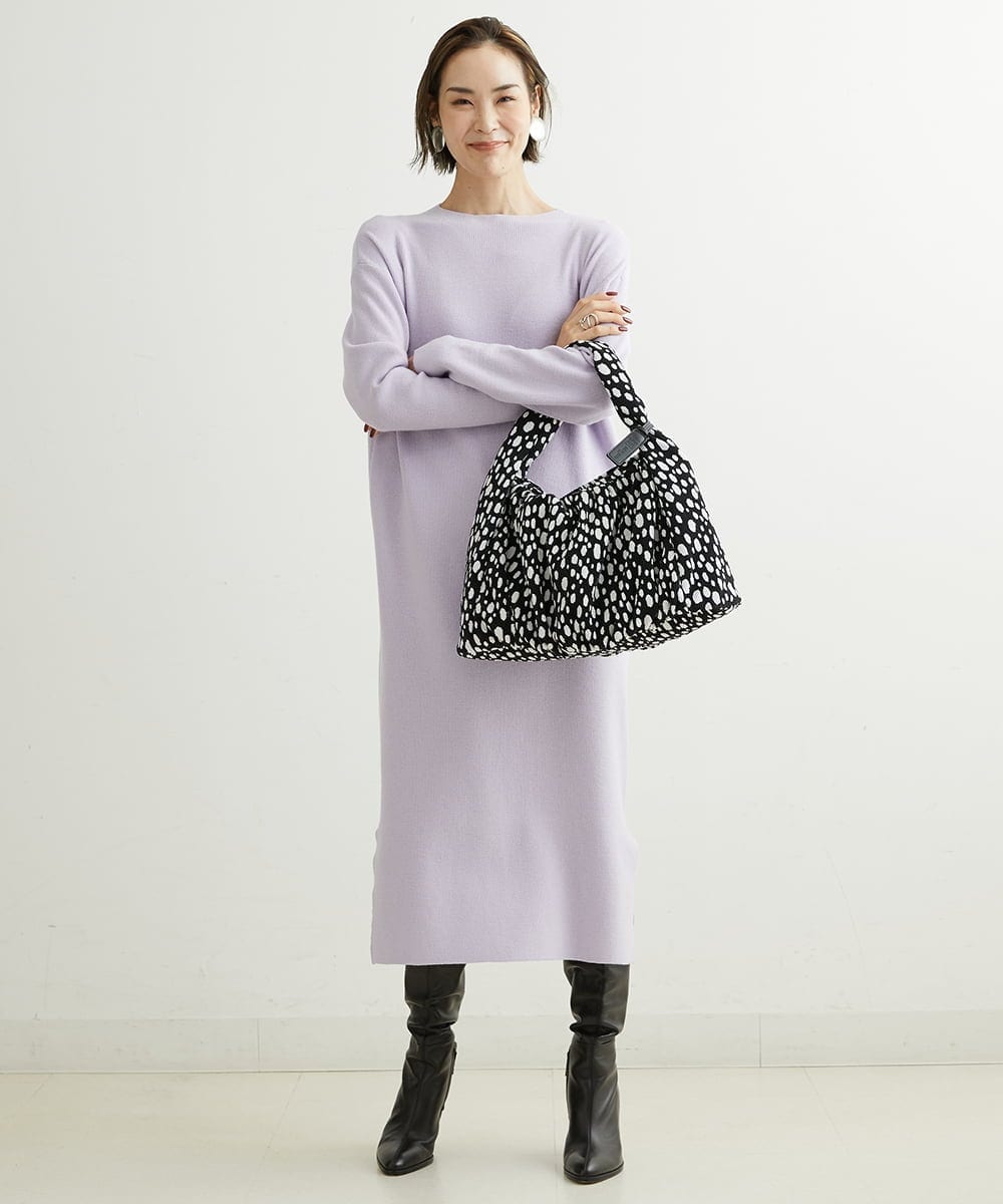 BPCAS12110 MK MICHEL KLEIN BAG(MK ミッシェルクラン バッグ) ボリュームギャザーハンドバッグ グレー