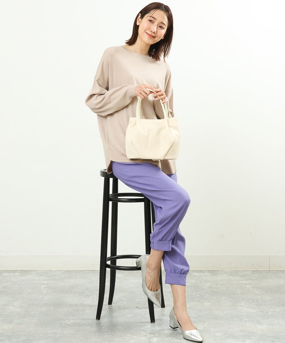 BPCAS25130 MK MICHEL KLEIN BAG(MK ミッシェルクラン バッグ) ドットレーストートバッグ アイボリー
