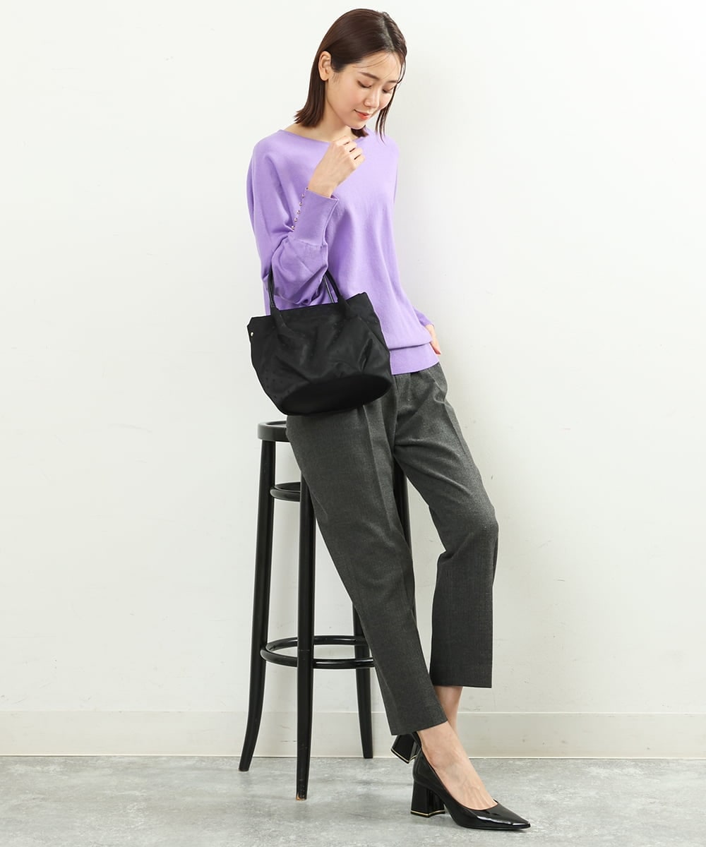BPCAS25130 MK MICHEL KLEIN BAG(MK ミッシェルクラン バッグ) ドットレーストートバッグ ブラック