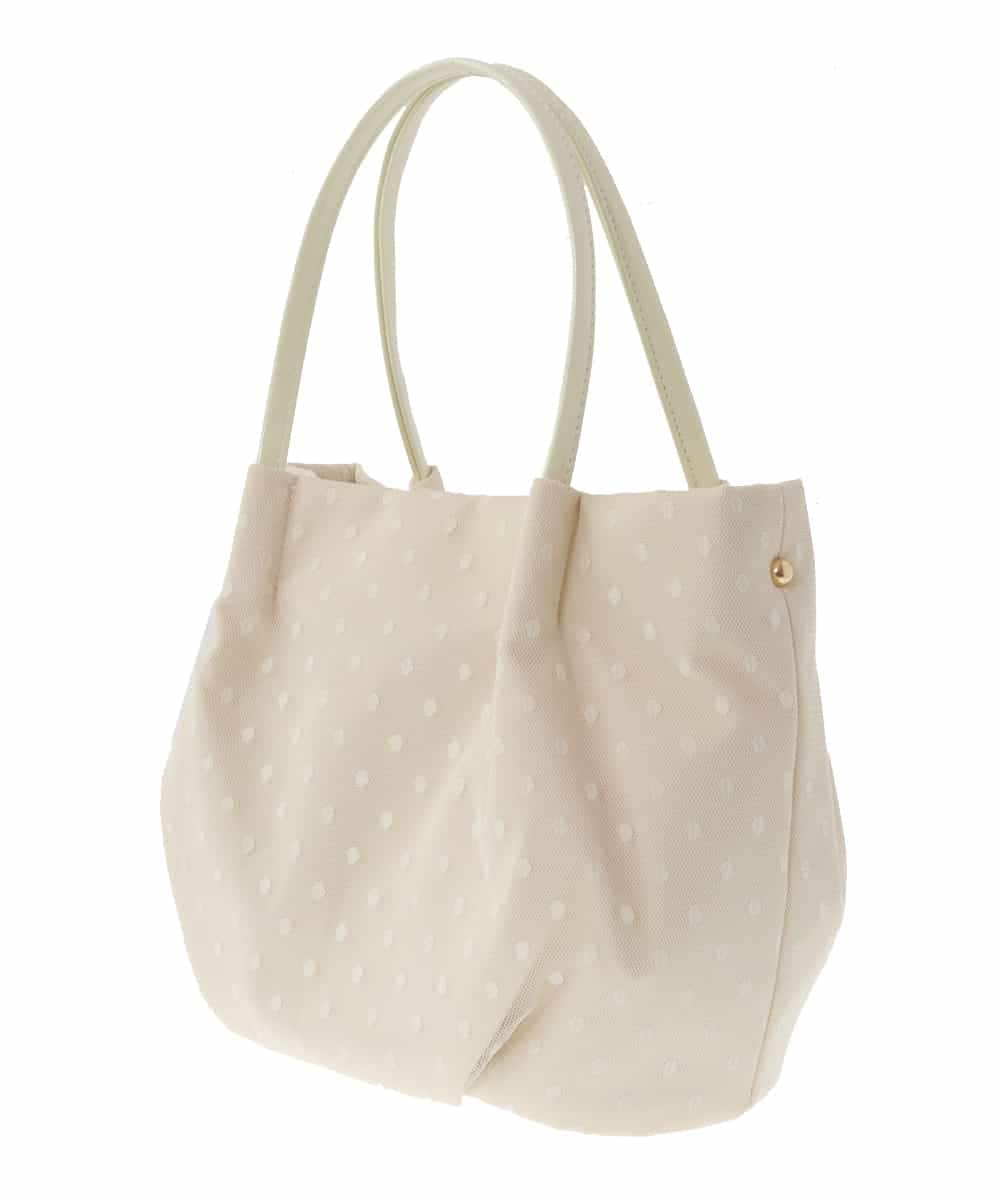 BPCAS25130 MK MICHEL KLEIN BAG(MK ミッシェルクラン バッグ) ドットレーストートバッグ アイボリー