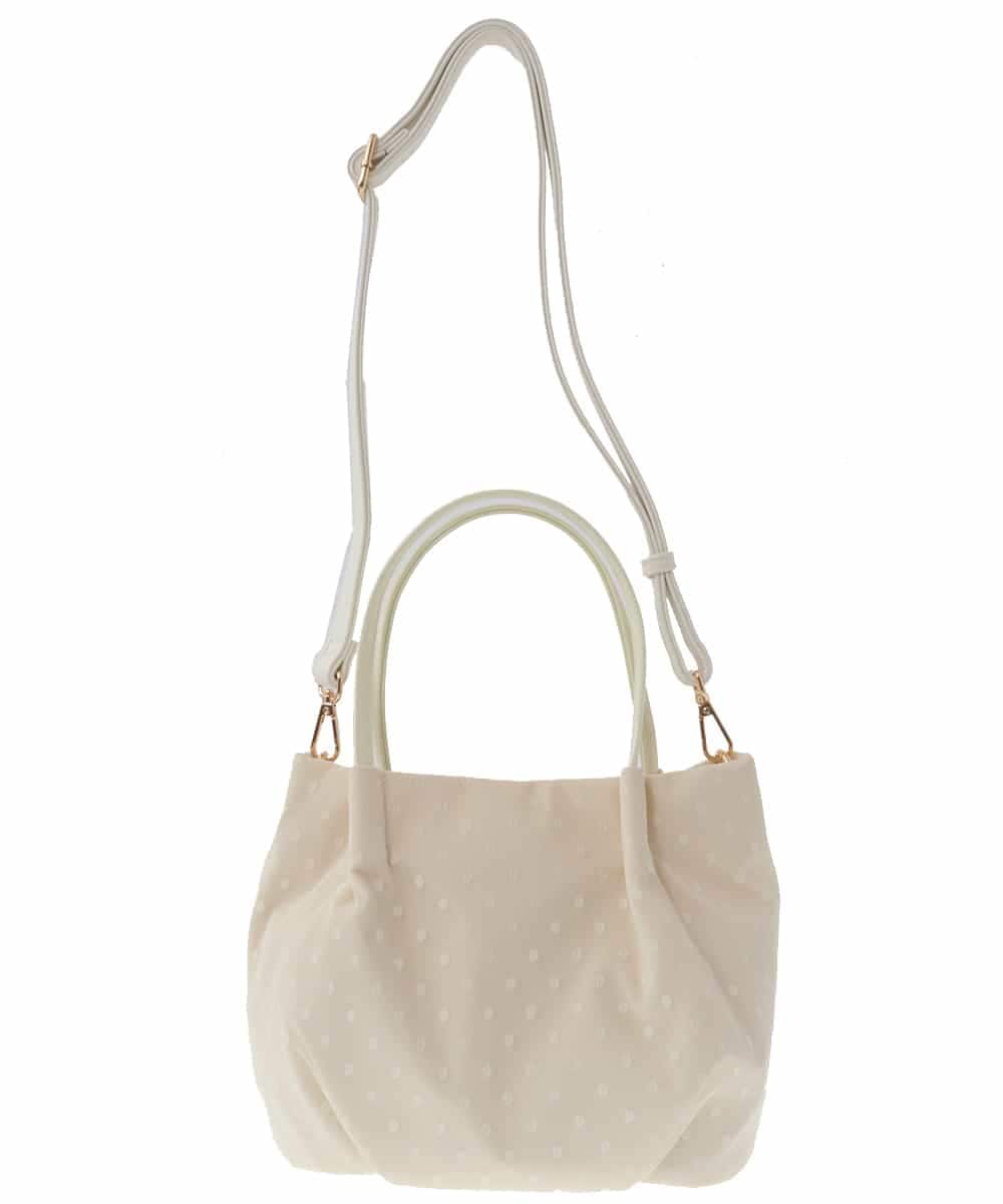 BPCAS25130 MK MICHEL KLEIN BAG(MK ミッシェルクラン バッグ) ドットレーストートバッグ アイボリー
