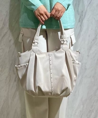BPCAV13150 MK MICHEL KLEIN BAG [2WAY]スタッズデザインラウンドトートバッグ