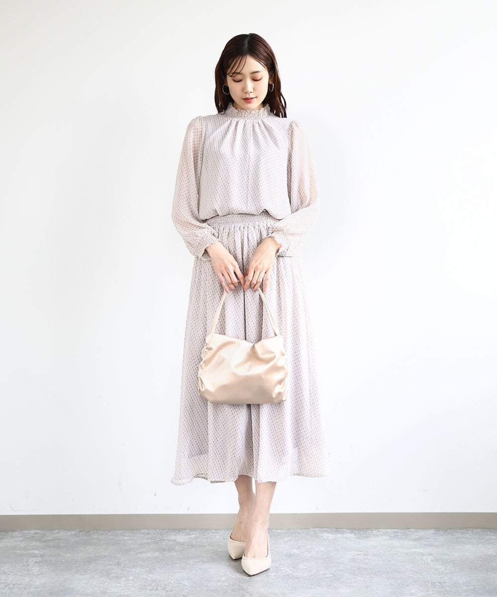 BPCEA11120 MK MICHEL KLEIN BAG(MK ミッシェルクラン バッグ) [2WAY]サイドギャザーサテントートバッグ ベージュ