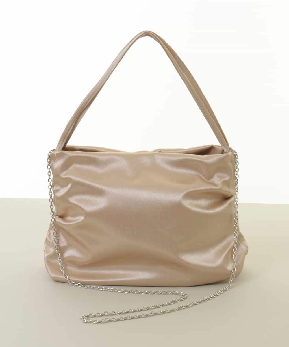 BPCEA11120 MK MICHEL KLEIN BAG(MK ミッシェルクラン バッグ) [2WAY]サイドギャザーサテントートバッグ ベージュ