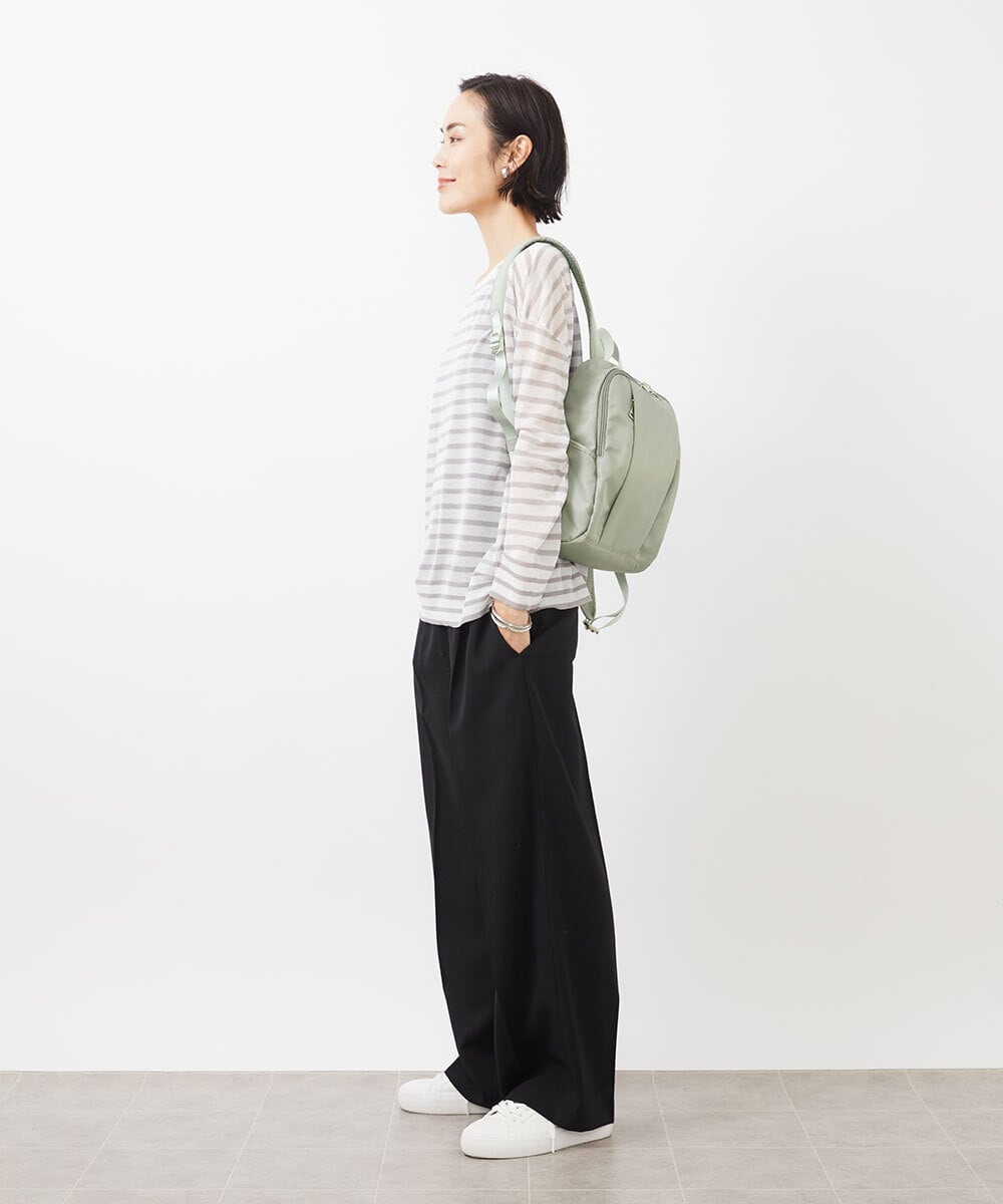 BPCEA22160 MK MICHEL KLEIN BAG(MK ミッシェルクラン バッグ) [撥水/収納アドバイザー監修]タックデザインコンパクトリュック マスタード