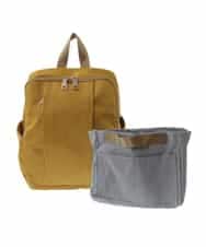 BPCEA22160 MK MICHEL KLEIN BAG(MK ミッシェルクラン バッグ) [撥水/収納アドバイザー監修]タックデザインコンパクトリュック マスタード