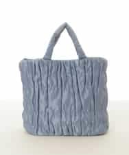 BPCED12120 MK MICHEL KLEIN BAG(MK ミッシェルクラン バッグ) [A4収納可/300g以下の軽量]ギャザーデザインナイロントートバッグ ライトブルー