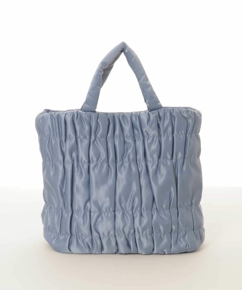 BPCED12120 MK MICHEL KLEIN BAG(MK ミッシェルクラン バッグ) [A4収納可/300g以下の軽量]ギャザーデザインナイロントートバッグ ライトブルー