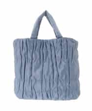 BPCED12120 MK MICHEL KLEIN BAG(MK ミッシェルクラン バッグ) [A4収納可/300g以下の軽量]ギャザーデザインナイロントートバッグ ライトブルー