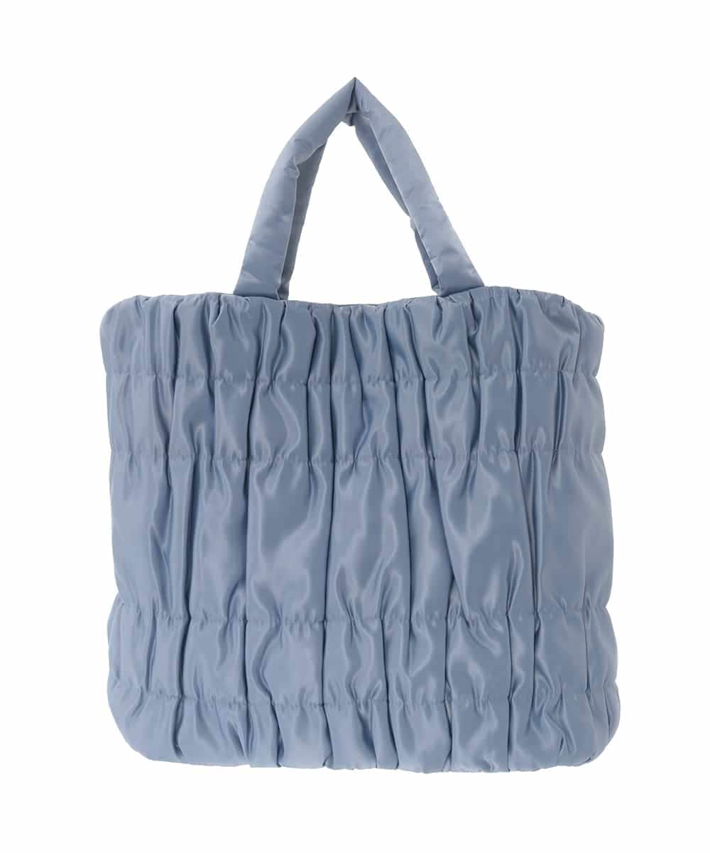 BPCED12120 MK MICHEL KLEIN BAG(MK ミッシェルクラン バッグ) [A4収納可/300g以下の軽量]ギャザーデザインナイロントートバッグ ライトブルー