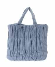 BPCED12120 MK MICHEL KLEIN BAG(MK ミッシェルクラン バッグ) [A4収納可/300g以下の軽量]ギャザーデザインナイロントートバッグ ライトブルー