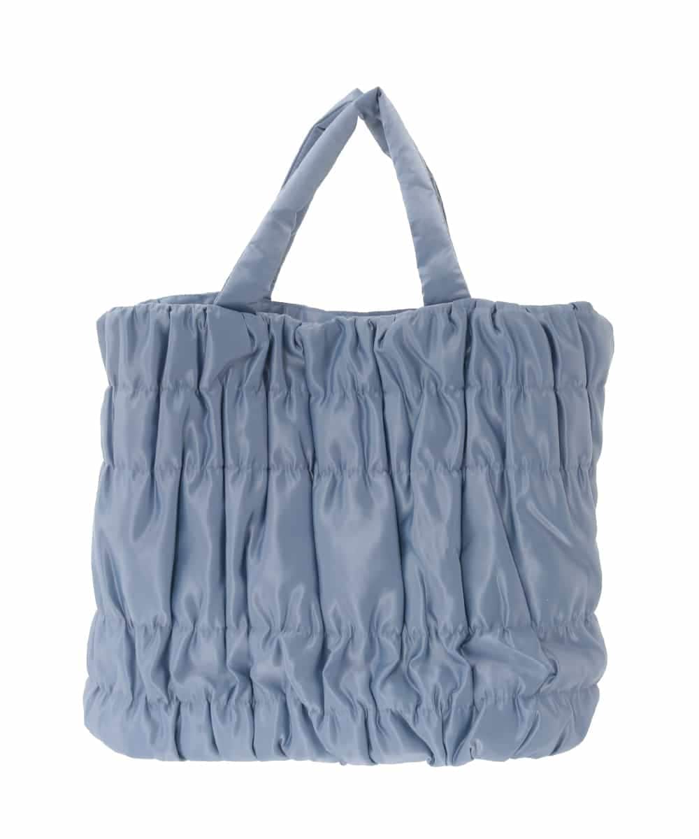 BPCED12120 MK MICHEL KLEIN BAG(MK ミッシェルクラン バッグ) [A4収納可/300g以下の軽量]ギャザーデザインナイロントートバッグ ライトブルー