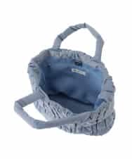 BPCED12120 MK MICHEL KLEIN BAG(MK ミッシェルクラン バッグ) [A4収納可/300g以下の軽量]ギャザーデザインナイロントートバッグ ライトブルー