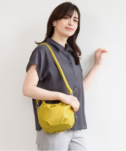 BPCED21150 MK MICHEL KLEIN BAG [2WAY]パンチングデザインラウンドミニバッグ