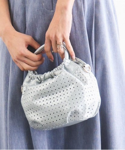 BPCED21150 MK MICHEL KLEIN BAG [2WAY]パンチングデザインラウンドミニバッグ