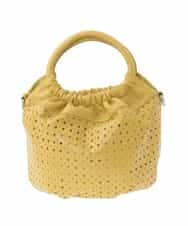 BPCED21150 MK MICHEL KLEIN BAG(MK ミッシェルクラン バッグ) [2WAY]パンチングデザインラウンドミニバッグ マスタード