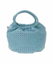 BPCED21150 MK MICHEL KLEIN BAG(MK ミッシェルクラン バッグ) [2WAY]パンチングデザインラウンドミニバッグ ライトブルー