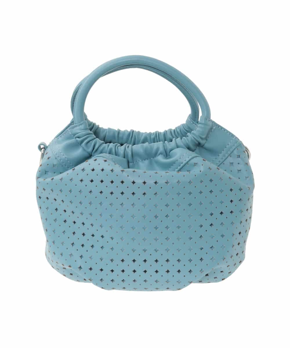 BPCED21150 MK MICHEL KLEIN BAG(MK ミッシェルクラン バッグ) [2WAY]パンチングデザインラウンドミニバッグ ライトブルー