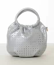 BPCED21150 MK MICHEL KLEIN BAG(MK ミッシェルクラン バッグ) [2WAY]パンチングデザインラウンドミニバッグ シルバー