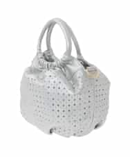 BPCED21150 MK MICHEL KLEIN BAG(MK ミッシェルクラン バッグ) [2WAY]パンチングデザインラウンドミニバッグ シルバー