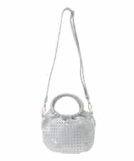 BPCED21150 MK MICHEL KLEIN BAG(MK ミッシェルクラン バッグ) [2WAY]パンチングデザインラウンドミニバッグ シルバー